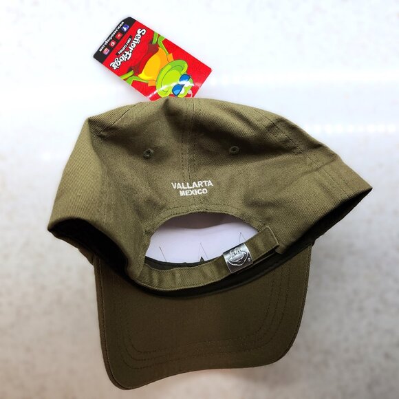 Senor Frogs Army/Military Green Brimmed Hat with Frog Themed Logo - Picture 9 of 10